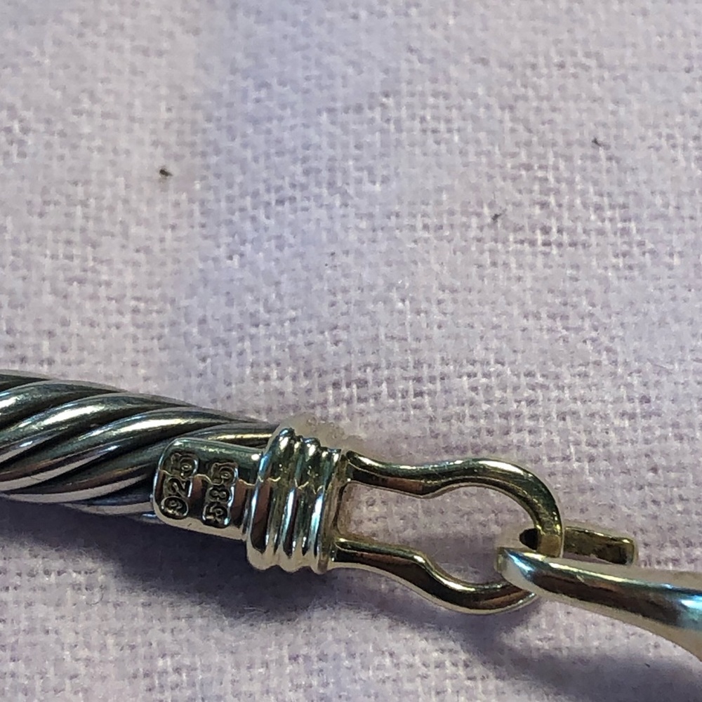 David Yurman Silver and gold bangle - Picture 6 of 8